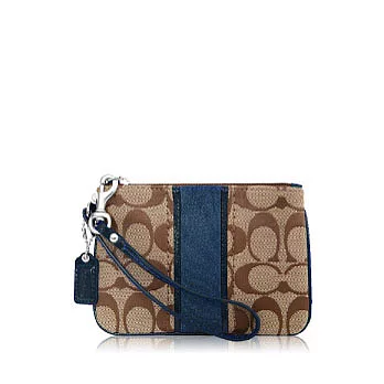 COACH 小款手拿包_卡其/藍色