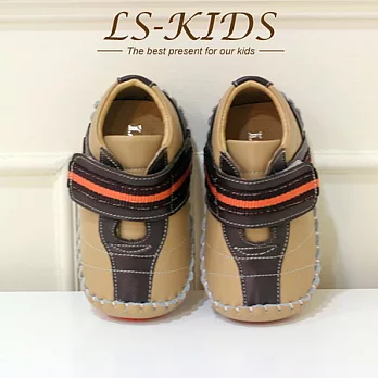 【LS-KIDS】 手工精緻學步鞋-柔軟皮革-BabyQ系列-卡其棕13卡其棕