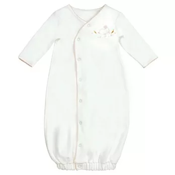 美國Bunnies By The Bay海灣兔，白兔粉邊長袖睡袍(6~9M)，Hippity Hop Gown-White