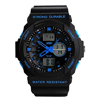 SKMEI-0955多功能冷光電子運動錶(藍色)