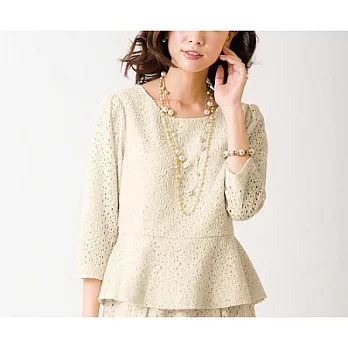 【cecile】氣質蕾絲裙襬式上衣象牙白/M