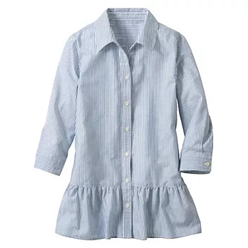 【cecile】修飾百搭裙襬式襯衫上衣條紋/M