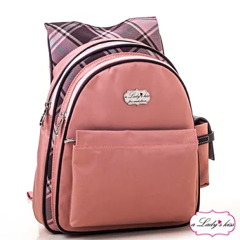 【a Lady ’s真皮】元氣時尚多隔層後背包 (米蘭紅咖)