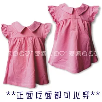 POLO小洋裝 網眼娃娃裝 傘狀 高腰 花邊袖 長版上衣 背心裙(蜜桃色小洋裝)85蜜桃色小洋裝