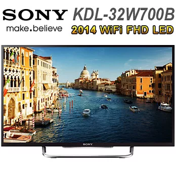 SONY 32吋WiFi FHD LED液晶電視(KDL-32W700B)＊送8G隨身碟+四合一讀卡機