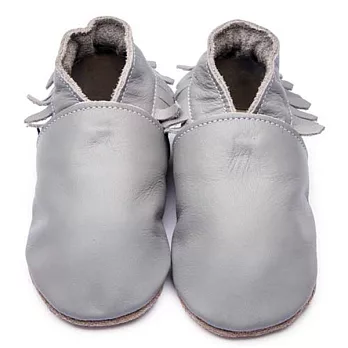 英國製Inch Blue，真皮手工學步鞋禮盒，Moccasin-Grey(6~12M)