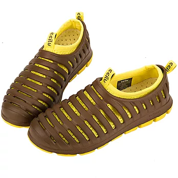 CCILU 馳綠 HERO 晴雨休閒鯊魚鞋 (男款)8咖啡豆x芥末黃