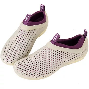 CCILU 馳綠 PIRAYA 食人魚系列晴雨鞋 (男款)8白x紫