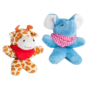 Mup. Mup. 手工多功能伸縮公仔玩偶 2入好友套組 – 小飛象+長頸鹿