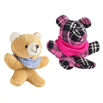 Mup. Mup. 手工多功能伸縮公仔玩偶 2入好友套組 – 格紋熊+短毛泰迪