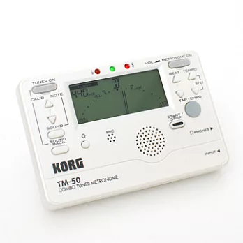 KORG TM-50 全功能冷光調音/節拍器(白色)