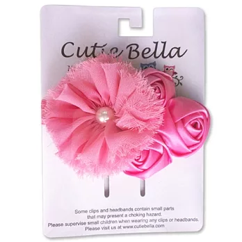 Cutie Bella彈性Roses Chiffon髮帶-Coral