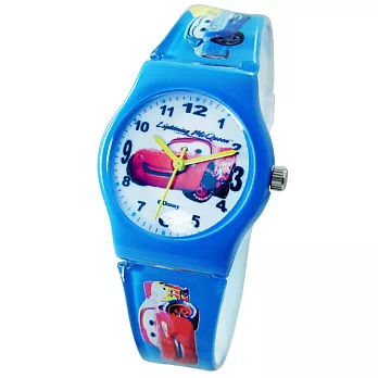 Cars2 世界大賽-閃電麥坤膠錶(紅車)