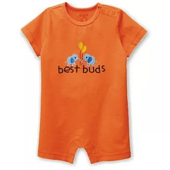 多款繡花純棉男女生連身衣 POLO平角哈 網眼平角衣 平腳衣 爬服(橘色小象)6M橘色小象