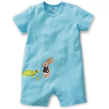 多款繡花純棉男女生連身衣 POLO平角哈 網眼平角衣 平腳衣 爬服(藍色小兔)6M藍色小兔