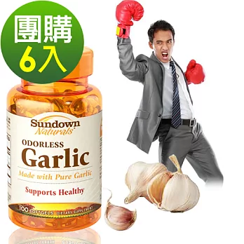 Sundown日落恩賜 天然無味大蒜精-100倍濃縮(100粒x6瓶)組