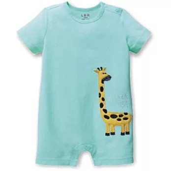 多款夏日男款肩扣刺繡平角哈 連身衣 平腳衣 平角衣 爬服 哈衣(藍色長頸鹿)6M藍色長頸鹿