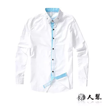 【男人幫 】S5183＊韓式時尚作風【都會休閒紳士風格素面多色長袖襯衫】白色 M號