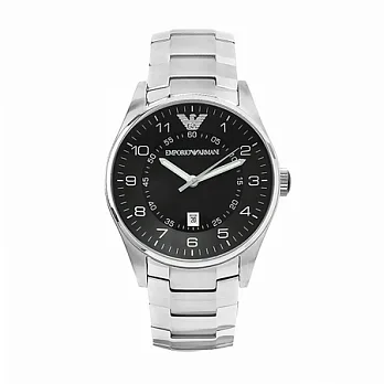 【EMPORIO ARMANI】)義大利精品- 黑色經典別緻商務男仕手錶 AR5863
