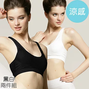 足下物語 穩動深U舒型Bra 二件組(S-L) (黑白)S黑+白