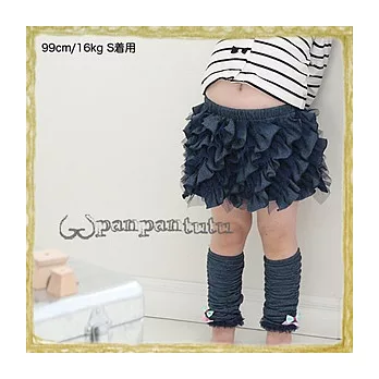Panpantutu 斜紋風澎澎裙-丹寧蕾絲S