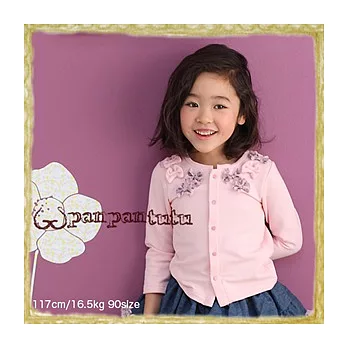 Panpantutu 蝴蝶結外套(薄長袖)-粉M-90cm