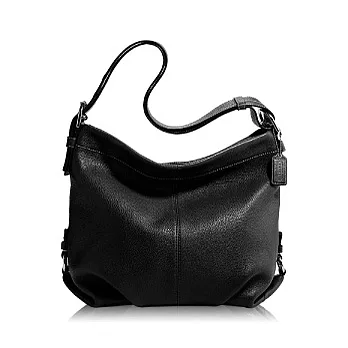 COACH高級皮革可變換式斜背包_黑色