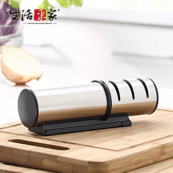 【生活采家】磨刀匠系列廚房圓型手握不鏽鋼三段式磨刀器#18007