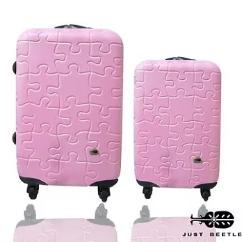 JUSTBEETLE拼圖系列☆莎莎代言☆ABS輕硬殼旅行箱行李箱拉桿箱登機箱兩件組(28+20吋)28吋粉色