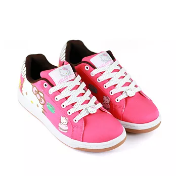HELLO KITTY 粉嫩馬卡龍休閒板鞋23桃紅色