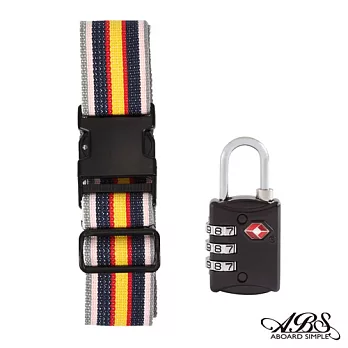 ABS愛貝斯 台灣製旅行箱束帶及TSA海關鎖旅遊安全配件組 (99-018R束帶A8)