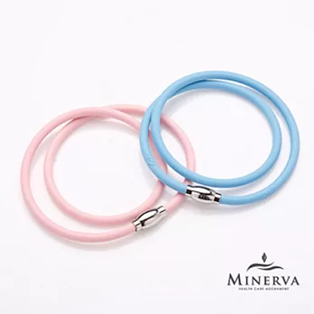 MINERVA 時尚Logo負離子項圈- 普普風XS水藍色