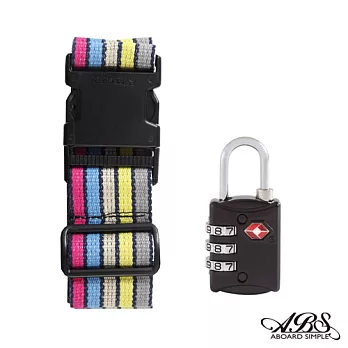 ABS愛貝斯 台灣製旅行箱束帶及TSA海關鎖旅遊安全配件組 (99-018R束帶A7)
