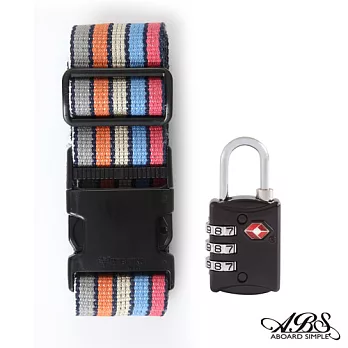 ABS愛貝斯 台灣製旅行箱束帶及TSA海關鎖旅遊安全配件組 (99-018R束帶A5)