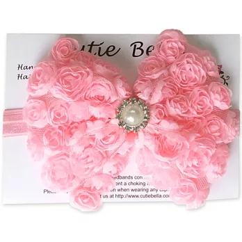Cutie Bella彈性Rosset Pearl大髮帶-Pinky