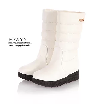 EOWYN．歐美時尚簡約素面厚底長筒靴/白色36/EX1423-194(現貨)36白色36