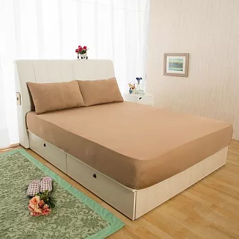 【Homebeauty】清涼一夏涼感床包組含枕套-雙人清爽棕