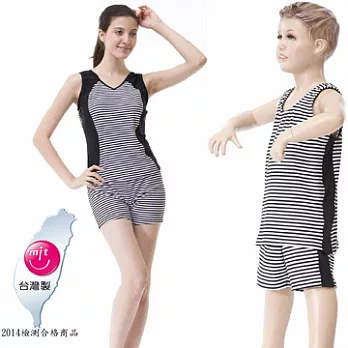 【Bich Loan】母子泳裝附泳帽加碼贈輕巧杯*1個B-13007201+13002001M黑白條紋