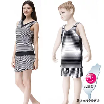 【Bich Loan】母女泳裝附泳帽加碼贈輕巧杯*1個13006501+13002001M黑白條紋