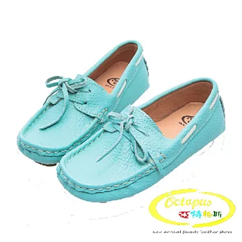 Octapus悠閒城市牛皮豆豆鞋-天空藍中童款29天空藍