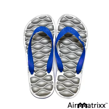 【Airmatrixx】全世界第一雙全氣墊夾腳氣泡拖鞋（銀底藍）S銀底藍