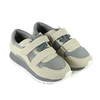 ◤Green Phoenix◥繽紛韓風復古休閒慢跑鞋36灰色