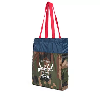 HERSCHEL PACKABLE BACKPACK-旅行可收藏手提包-迷彩(藍/紅)
