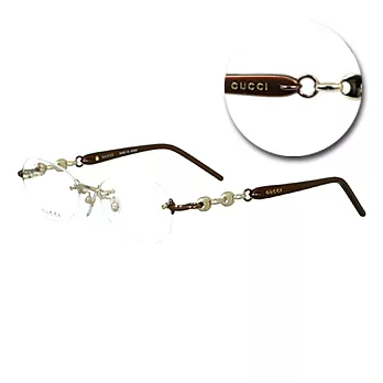 GUCCI 鈦金屬無框光學眼鏡 #GG-8557J-CWE