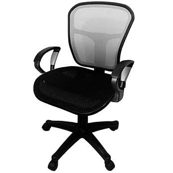 【凱堡】 Cloud全網透氣辦公椅/銀段扶手電腦椅灰