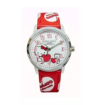 Hello Kitty 甜心寶貝【40週年紀念款】時尚個性俏麗腕錶-紅-KT400LWWR