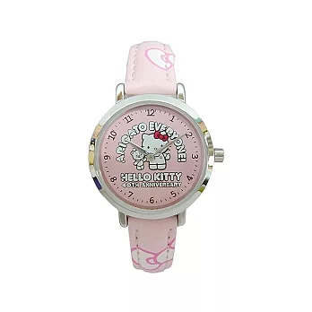 Hello Kitty 時尚玩意兒【40週年紀念款】個性俏麗腕錶-粉紅-KT401LWPP