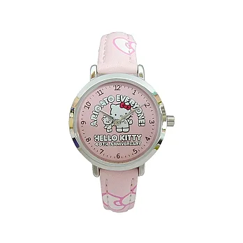 Hello Kitty 時尚玩意兒【40週年紀念款】個性俏麗腕錶-粉紅-KT401LWPP