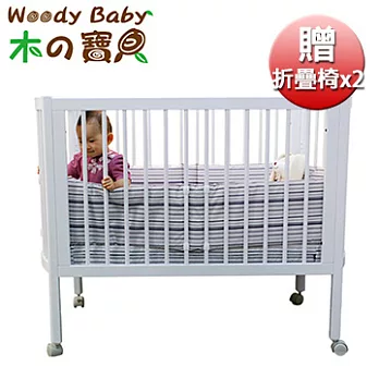 【Woody Baby】北歐古典款嬰幼兒木製床-純白色