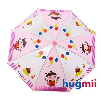 【hugmii】童趣造型兒童雨傘_瓢蟲粉色